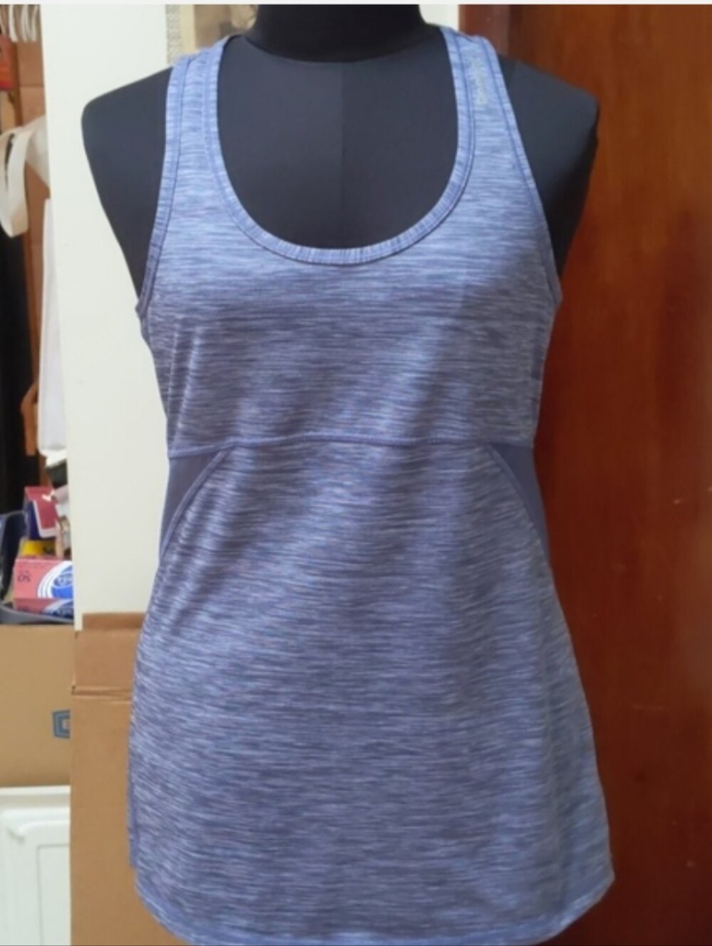 Women's Reebok Lavender Grey Heather Racerback Top- small 4/6